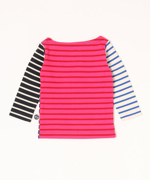 RUGGEDWORKS（ラゲッドワークス）の「クレイジーボーダーボートネックロングTシャツ（Tシャツ/カットソー・キッズ・ネイビー/サックスブルー/ブルー/ダークブルー・80ｃｍ/90cm/110cm/100cm/120cm/130cm/140cm）」の6枚目の写真