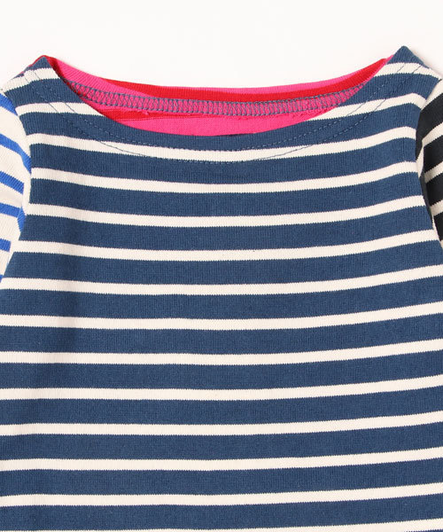 RUGGEDWORKS（ラゲッドワークス）の「クレイジーボーダーボートネックロングTシャツ（Tシャツ/カットソー・キッズ・ネイビー/サックスブルー/ブルー/ダークブルー・80ｃｍ/90cm/110cm/100cm/120cm/130cm/140cm）」の11枚目の写真