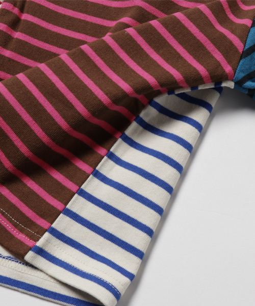 RUGGEDWORKS（ラゲッドワークス）の「クレイジーボーダーボートネックロングTシャツ（Tシャツ/カットソー・キッズ・ネイビー/サックスブルー/ブルー/ダークブルー・80ｃｍ/90cm/110cm/100cm/120cm/130cm/140cm）」の12枚目の写真