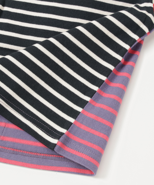 RUGGEDWORKS（ラゲッドワークス）の「クレイジーボーダーボートネックロングTシャツ（Tシャツ/カットソー・キッズ・ネイビー/サックスブルー/ブルー/ダークブルー・80ｃｍ/90cm/110cm/100cm/120cm/130cm/140cm）」の5枚目の写真