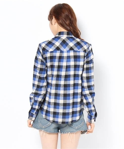 WEGO（ウィゴー）の「ブロックチェックLSネルシャツ（シャツ/ブラウス・レディース・ブラック/グリーン系その他/ブルー/ネイビー/ブルー系その他/イエロー/レッド/エンジ/レッド系その他/オレンジ系その他・FREE）」の12枚目の写真