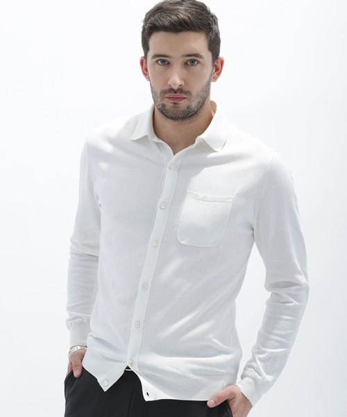 NANO universe（ナノユニバース）の「//インダルジュニットシャツ（シャツ/ブラウス・メンズ・オフホワイト/ベージュ/ネイビー/ブラウン・SMALL/MEDIUM/LARGE/X-LARGE）」の2枚目の写真