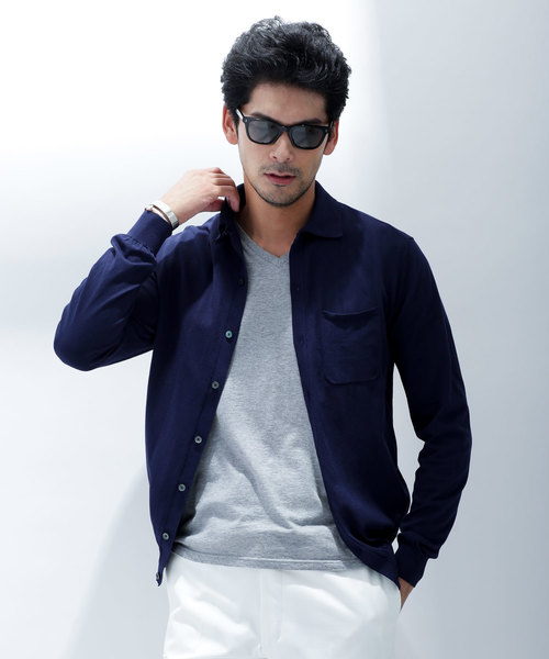 NANO universe（ナノユニバース）の「//インダルジュニットシャツ（シャツ/ブラウス・メンズ・オフホワイト/ベージュ/ネイビー/ブラウン・SMALL/MEDIUM/LARGE/X-LARGE）」の7枚目の写真