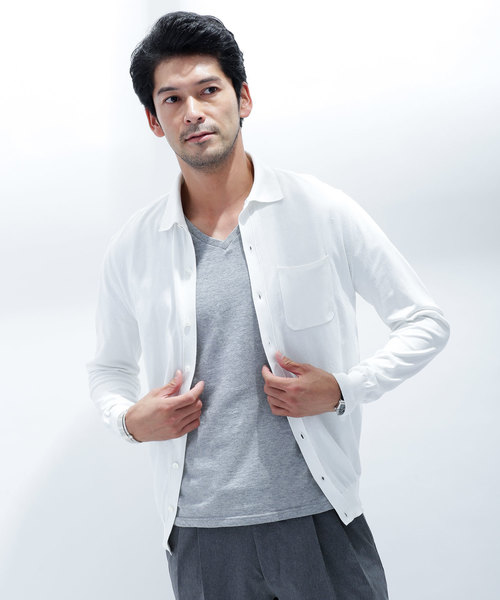 NANO universe（ナノユニバース）の「//インダルジュニットシャツ（シャツ/ブラウス・メンズ・オフホワイト/ベージュ/ネイビー/ブラウン・SMALL/MEDIUM/LARGE/X-LARGE）」の5枚目の写真