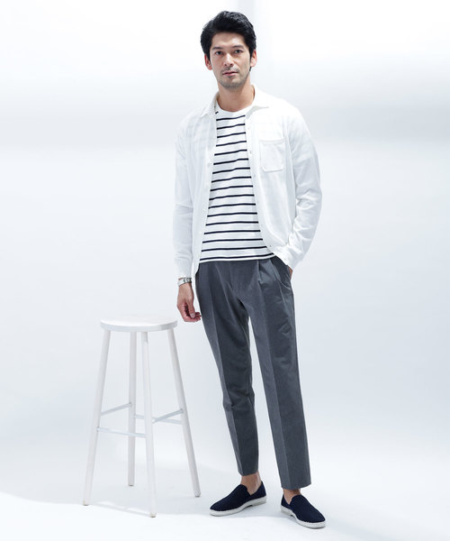 NANO universe（ナノユニバース）の「//インダルジュニットシャツ（シャツ/ブラウス・メンズ・オフホワイト/ベージュ/ネイビー/ブラウン・SMALL/MEDIUM/LARGE/X-LARGE）」の9枚目の写真