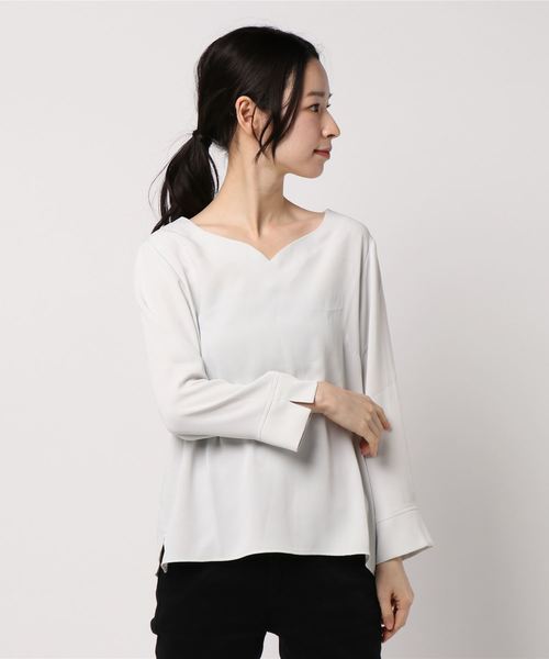 BLISS POINT（ブリスポイント）の「ハートネックブラウス / 786180（シャツ/ブラウス・レディース・ホワイト/ライトグレー/ネイビー/グリーン・LARGE/MEDIUM）」の19枚目の写真