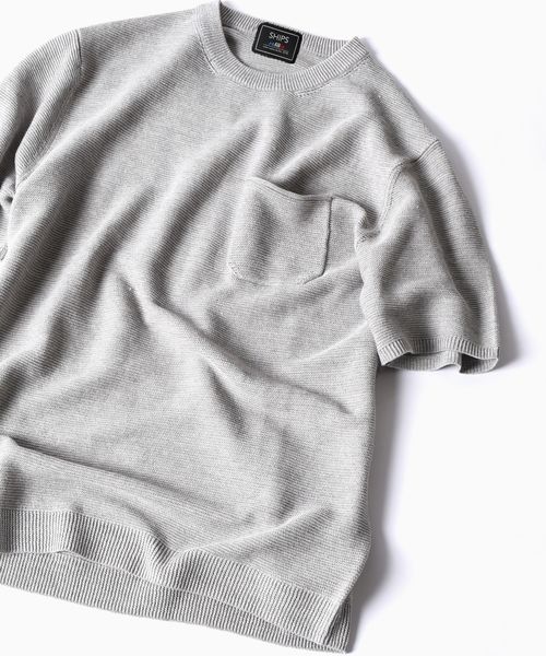 SHIPS（シップス）の「SC: SAFILIN リネン ニット Tシャツ□（Tシャツ/カットソー・メンズ・チャコールグレー/ネイビー/ブラウン/グレー/オリーブ/ブルー・LARGE/MEDIUM/SMALL/X-LARGE）」の3枚目の写真