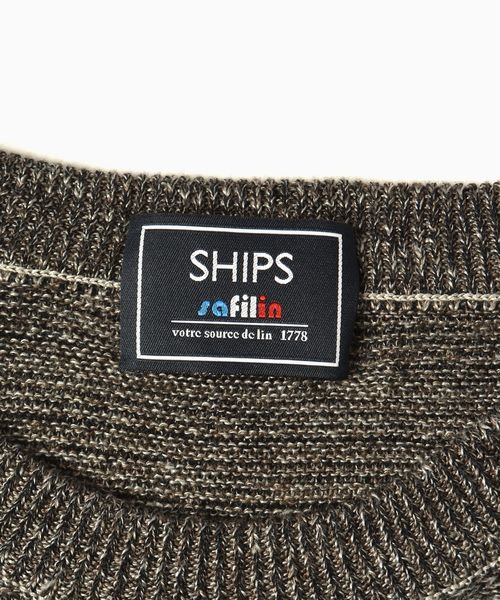 SHIPS（シップス）の「SC: SAFILIN リネン ニット Tシャツ□（Tシャツ/カットソー・メンズ・チャコールグレー/ネイビー/ブラウン/グレー/オリーブ/ブルー・LARGE/MEDIUM/SMALL/X-LARGE）」の11枚目の写真