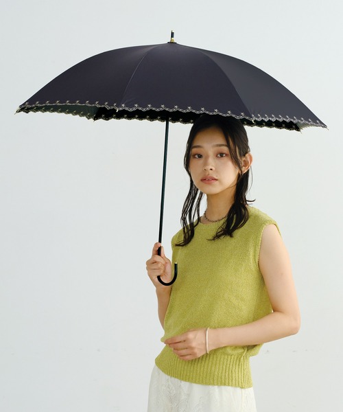 Wpc.(ダブリュピーシー)の「遮光星柄スカラップ 日傘 長傘 Wpc.(長傘・レディース・ブラック/ネイビー/オフホワイト/ピンク・FREE)」の14枚目の写真