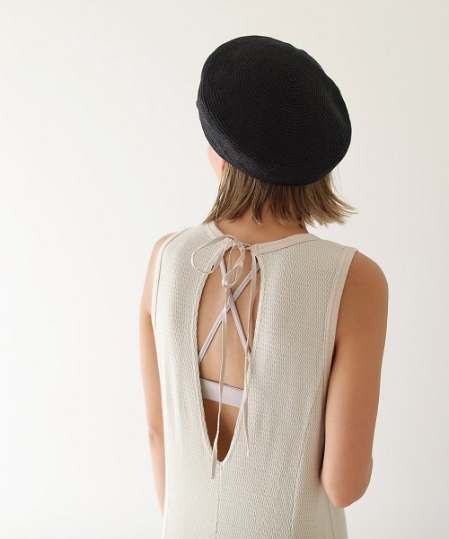 TODAYFUL(トゥデイフル)の「ペーパーブレードキャスケット(キャスケット・レディース・ブラック/ベージュ・FREE)」の6枚目の写真