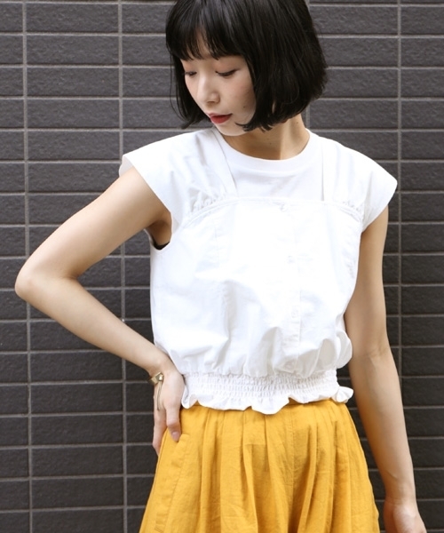 LOWRYS FARM（ローリーズファーム）の「Ｌ／Ｒスクエアブラウス　793071（シャツ/ブラウス・レディース・オフホワイト/ブラック/ブルー/ピンク・MEDIUM/LARGE）」の2枚目の写真