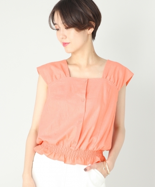 LOWRYS FARM（ローリーズファーム）の「Ｌ／Ｒスクエアブラウス　793071（シャツ/ブラウス・レディース・オフホワイト/ブラック/ブルー/ピンク・MEDIUM/LARGE）」の4枚目の写真