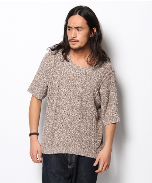 CIAOPANIC（チャオパニック）の「【Ciaopanic】　セットフランknitS/S（ニット/セーター・メンズ・ブルー/その他/ライトグレー/ベージュ・MEDIUM/LARGE）」の2枚目の写真