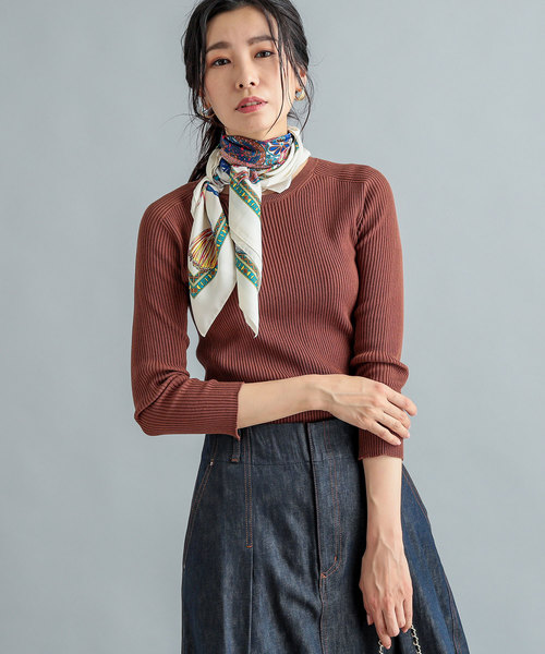 RIVE DROITE（リヴドロワ）の「Co/Peクルーネックニット（ニット/セーター・レディース・ライトグレー/ブラック/ブラウン・FREE）」の3枚目の写真