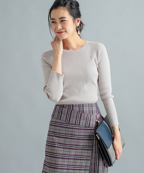 RIVE DROITE（リヴドロワ）の「Co/Peクルーネックニット（ニット/セーター・レディース・ライトグレー/ブラック/ブラウン・FREE）」の2枚目の写真