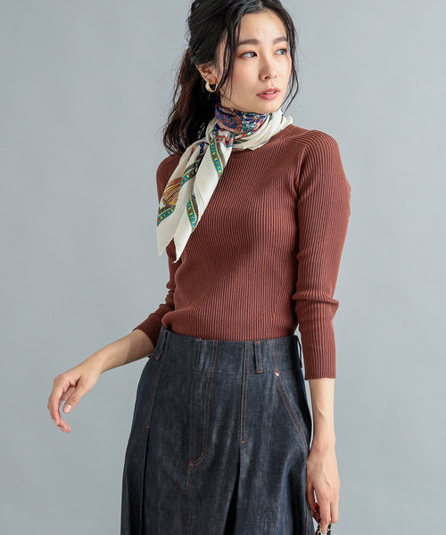 RIVE DROITE（リヴドロワ）の「Co/Peクルーネックニット（ニット/セーター・レディース・ライトグレー/ブラック/ブラウン・FREE）」の5枚目の写真