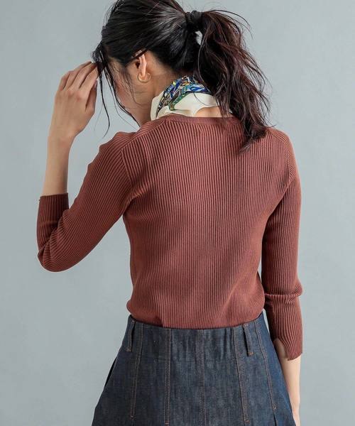 RIVE DROITE（リヴドロワ）の「Co/Peクルーネックニット（ニット/セーター・レディース・ライトグレー/ブラック/ブラウン・FREE）」の6枚目の写真