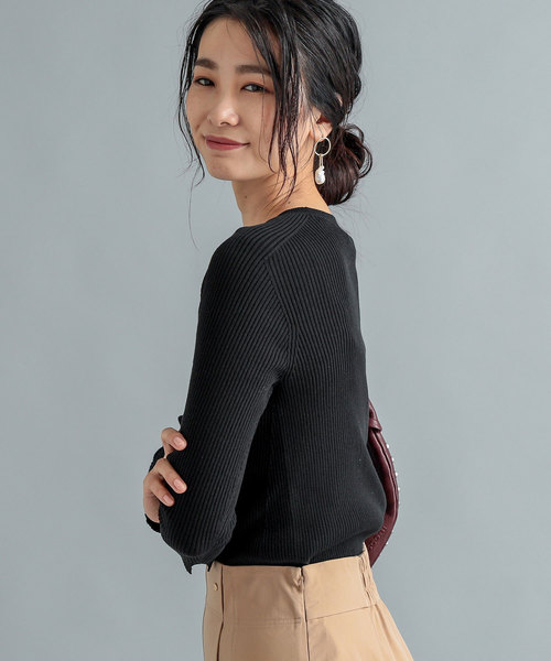 RIVE DROITE（リヴドロワ）の「Co/Peクルーネックニット（ニット/セーター・レディース・ライトグレー/ブラック/ブラウン・FREE）」の8枚目の写真