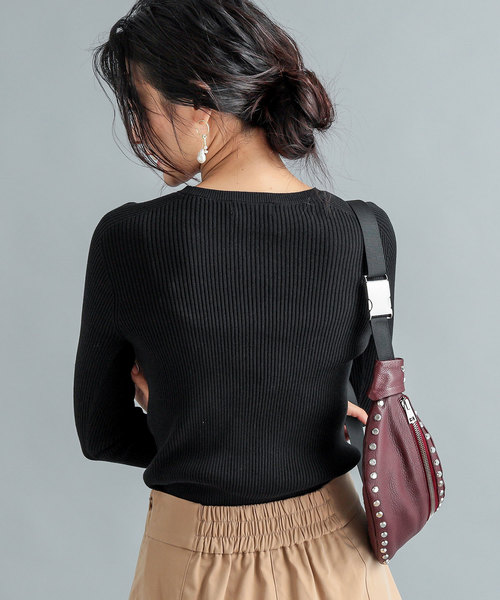 RIVE DROITE（リヴドロワ）の「Co/Peクルーネックニット（ニット/セーター・レディース・ライトグレー/ブラック/ブラウン・FREE）」の9枚目の写真