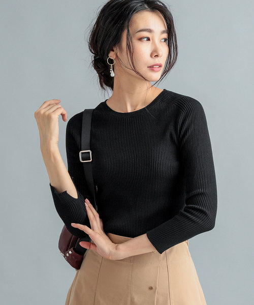 RIVE DROITE（リヴドロワ）の「Co/Peクルーネックニット（ニット/セーター・レディース・ライトグレー/ブラック/ブラウン・FREE）」の10枚目の写真