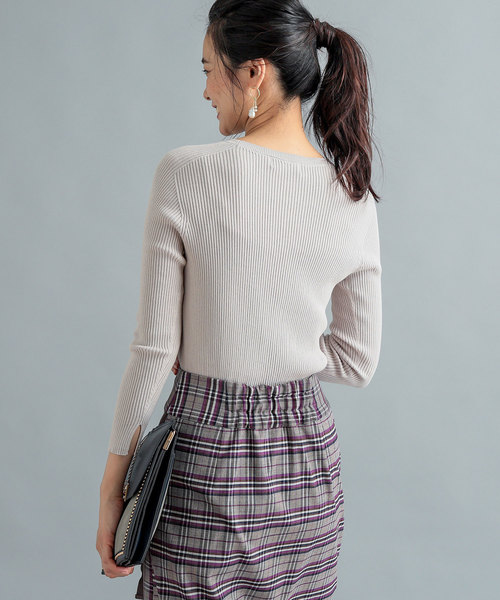 RIVE DROITE（リヴドロワ）の「Co/Peクルーネックニット（ニット/セーター・レディース・ライトグレー/ブラック/ブラウン・FREE）」の14枚目の写真