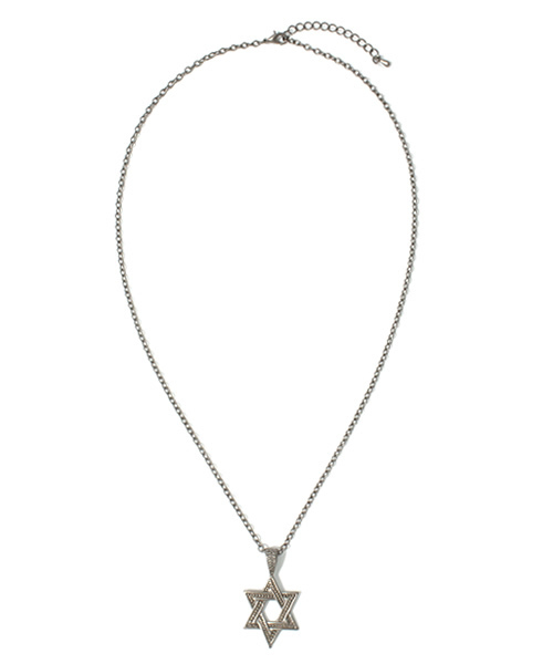 WEGO（ウィゴー）の「WEGO/ヘキサグラムネックレス（ネックレス・メンズ・ブラック/シルバー・FREE）」の4枚目の写真