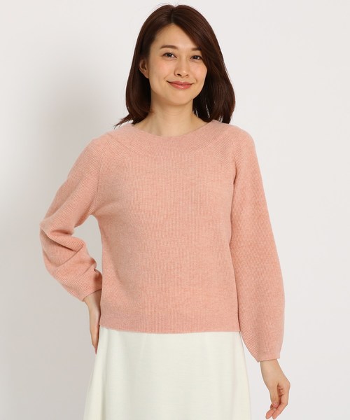Sunauna(スーナウーナ)の「ウールボリュームスリーブニット(ニット/セーター・レディース・オフホワイト/オリーブ/ピンク系・40/38)」の5枚目の写真