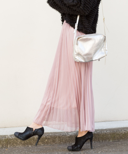 SpRay（スプレイ）の「ラメプリーツスカート（スカート・レディース・ブラック/ベージュ/パープル/ピンク/アイボリー・FREE）」の5枚目の写真