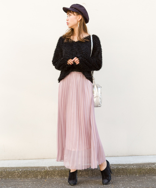 SpRay（スプレイ）の「ラメプリーツスカート（スカート・レディース・ブラック/ベージュ/パープル/ピンク/アイボリー・FREE）」の10枚目の写真