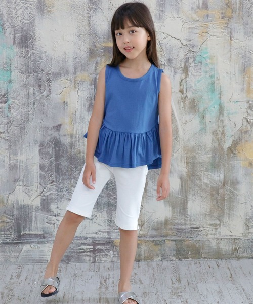 Bee des Bee（ビーデスビー）の「裾フリルノースリトップス（タンクトップ・キッズ・ブラック/ライトピンク/ミント/ラベンダー/ブルー・90cm/110cm/100cm/120cm/130cm/140cm/150cm）」の16枚目の写真