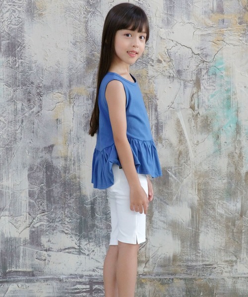 Bee des Bee（ビーデスビー）の「裾フリルノースリトップス（タンクトップ・キッズ・ブラック/ライトピンク/ミント/ラベンダー/ブルー・90cm/110cm/100cm/120cm/130cm/140cm/150cm）」の18枚目の写真