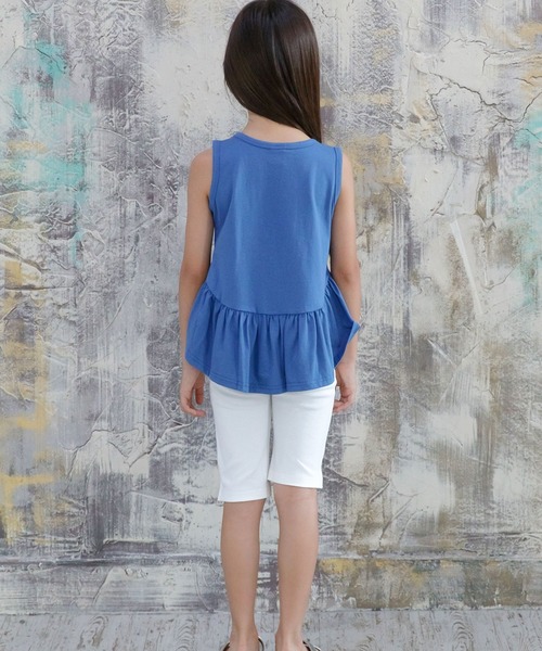 Bee des Bee（ビーデスビー）の「裾フリルノースリトップス（タンクトップ・キッズ・ブラック/ライトピンク/ミント/ラベンダー/ブルー・90cm/110cm/100cm/120cm/130cm/140cm/150cm）」の19枚目の写真