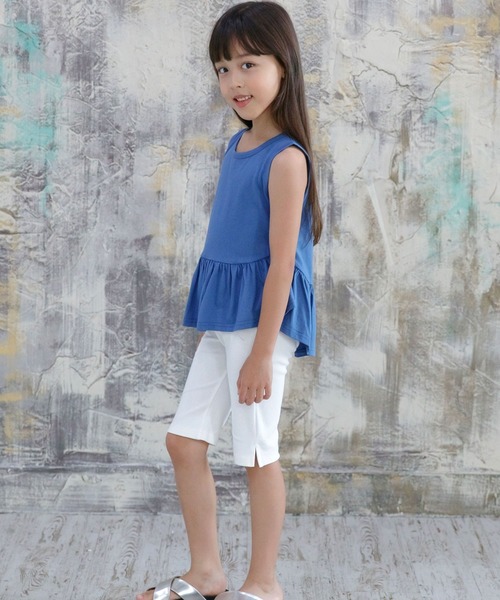 Bee des Bee（ビーデスビー）の「裾フリルノースリトップス（タンクトップ・キッズ・ブラック/ライトピンク/ミント/ラベンダー/ブルー・90cm/110cm/100cm/120cm/130cm/140cm/150cm）」の17枚目の写真