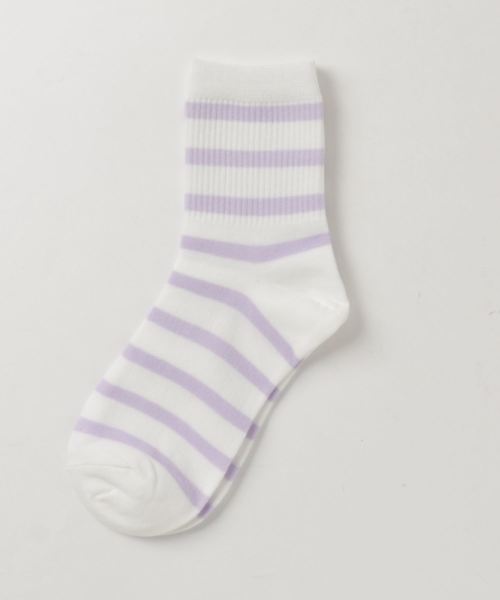 Daily ファンアンドデイリー のファッション ソックス 靴下 パステルカラーボーダーソックス ソックス 靴下 Fun レッグウェア F D セール