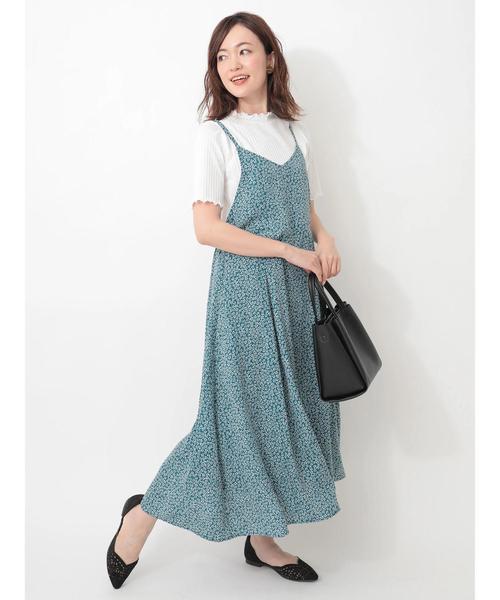 Raycassin Set2点tシャツ 花柄キャミワンピ ワンピース Green Green ワンピース Parks グリーンパークス のファッション ワンピース セール