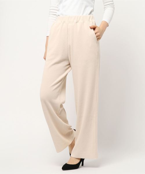 LOWRYS FARM（ローリーズファーム）の「セルフカットリブパンツ　836235（その他パンツ・レディース・ベージュ/アイボリー/ブラック・FREE）」の16枚目の写真
