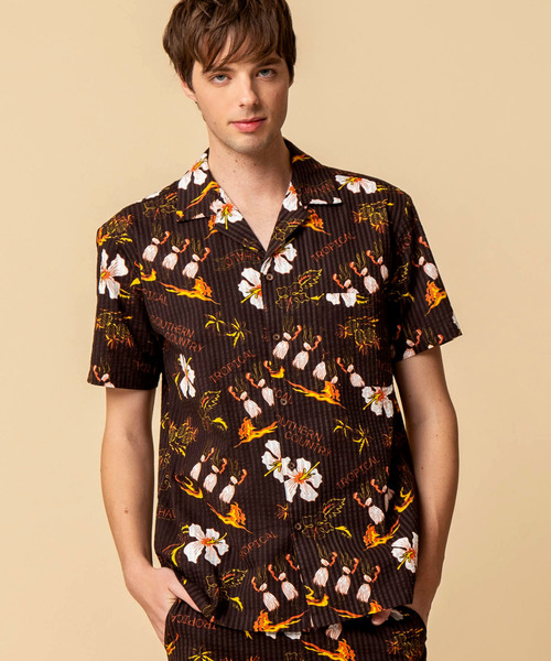 ADMIX/ATELIER SAB MEN（アドミックスアトリエサブメン）の「シアサッカー アロハ プリント オープンカラー 半袖 シャツ（シャツ/ブラウス・メンズ・ブラック/ベージュ/ブルー/マルチ・48/50）」の11枚目の写真