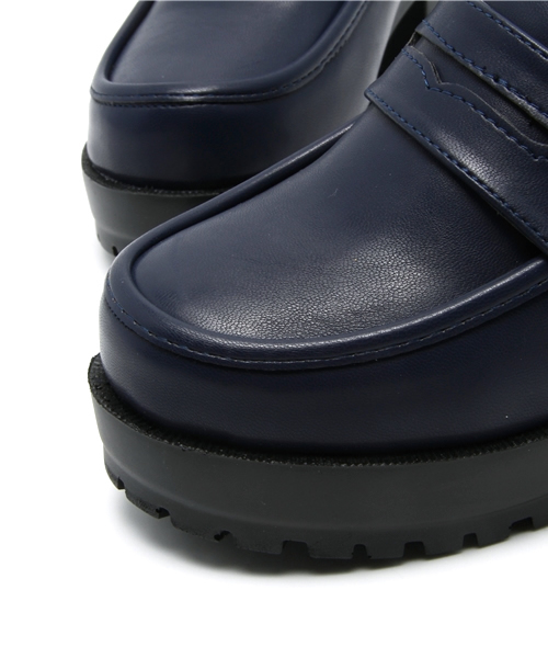 WEGO（ウィゴー）の「WEGO/ヒールローファー（ドレスシューズ・レディース・ブラック/ブラック系その他/ネイビー・24.5/23.5）」の5枚目の写真