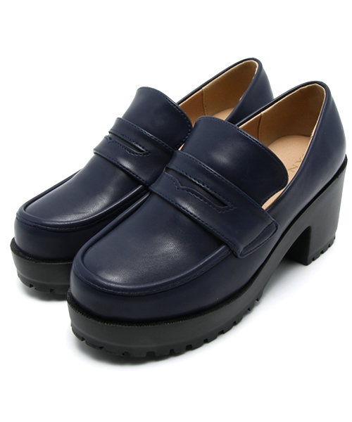 WEGO（ウィゴー）の「WEGO/ヒールローファー（ドレスシューズ・レディース・ブラック/ブラック系その他/ネイビー・24.5/23.5）」の16枚目の写真