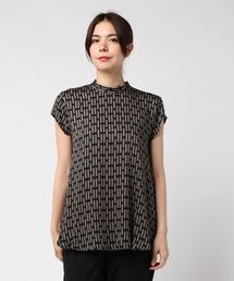 【0039ITALY】ジオメプリントボウタイブラウス