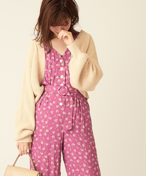 natural couture(ナチュラルクチュール)の「ねじりショートボレロ(カーディガン/ボレロ・レディース・ベージュ/ブラウン/アイボリー/ボルドー・FREE)」の2枚目の写真