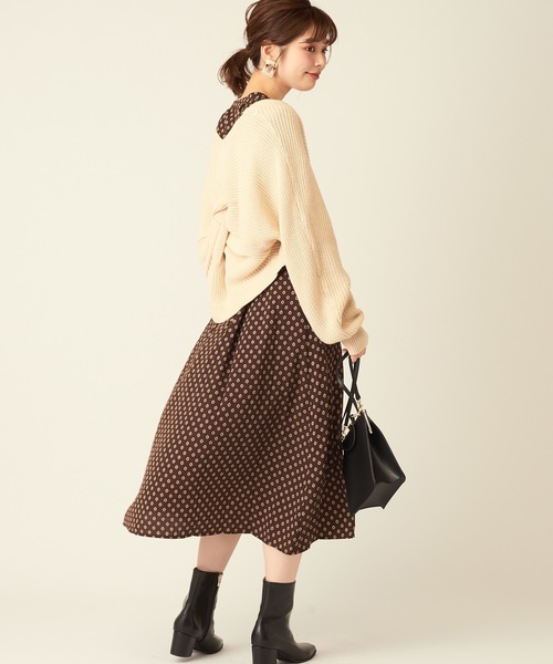 natural couture(ナチュラルクチュール)の「ねじりショートボレロ(カーディガン/ボレロ・レディース・ベージュ/ブラウン/アイボリー/ボルドー・FREE)」の12枚目の写真