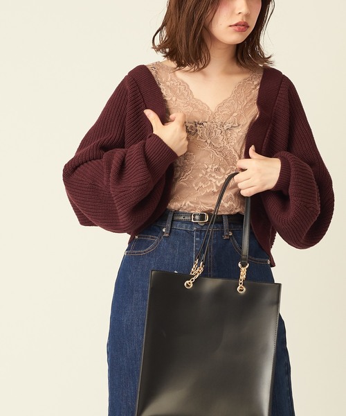 natural couture(ナチュラルクチュール)の「ねじりショートボレロ(カーディガン/ボレロ・レディース・ベージュ/ブラウン/アイボリー/ボルドー・FREE)」の7枚目の写真