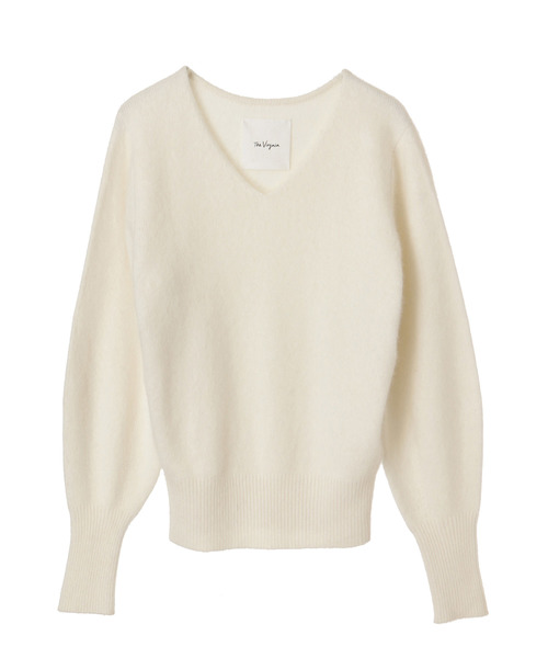 The Virgnia（ザ ヴァージニア）の「ＦＯＸ混Ｖネックパフスリーブニット（ニット/セーター・レディース・ブラック/パープル/オフホワイト/イエロー/ブルー・FREE）」の7枚目の写真