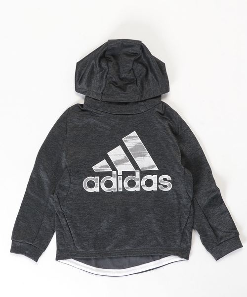 adidas（アディダス）の「アディダス adidas BTRNCLWMスウェットフーディー(ウラキモウ)（パーカー・キッズ・グリーン×オレンジ/ネイビー/ブルー/ブラック・120cm/130cm/140cm/150cm/160cm）」の2枚目の写真