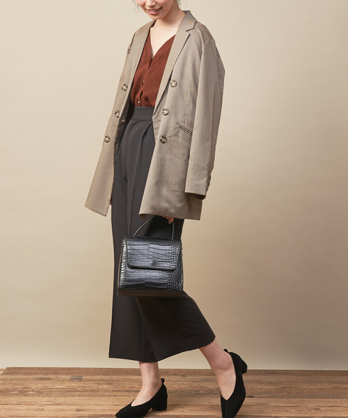 natural couture(ナチュラルクチュール)の「PP美シルエットワイドパンツ(その他パンツ・レディース・キャメル/レンガ/ダークブラウン/ブラック/ピンクベージュ・FREE)」の6枚目の写真