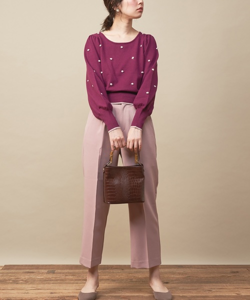 natural couture(ナチュラルクチュール)の「PP美シルエットワイドパンツ(その他パンツ・レディース・キャメル/レンガ/ダークブラウン/ブラック/ピンクベージュ・FREE)」の9枚目の写真