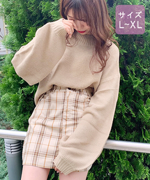 【大きいサイズ】ガーター編み袖ボリュームニット【ZOZOTOWN限定アイテム】