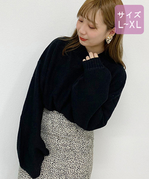 【大きいサイズ】ガーター編み袖ボリュームニット【ZOZOTOWN限定アイテム】