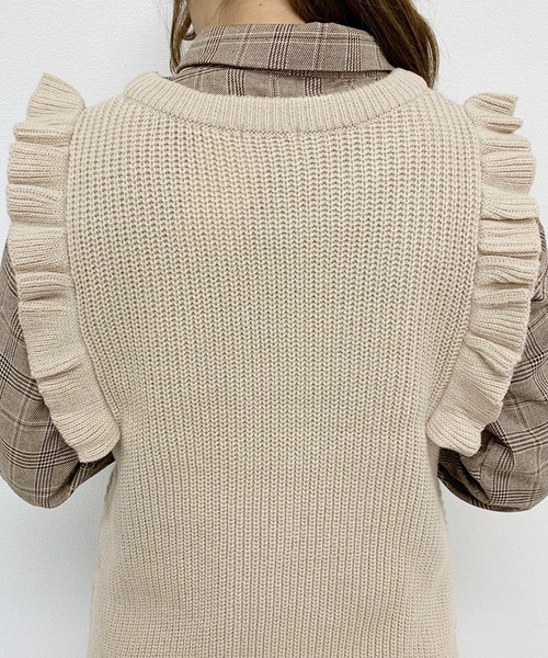 apres jour（アプレジュール）の「フリルニットワンピース×ブラウスセット【ZOZOTOWN限定アイテム】（ワンピース・レディース・ダークブラウン/モカ/ライトベージュ・フリー）」の13枚目の写真